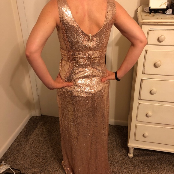 Rose gold floor length gown - Picture 2 of 3